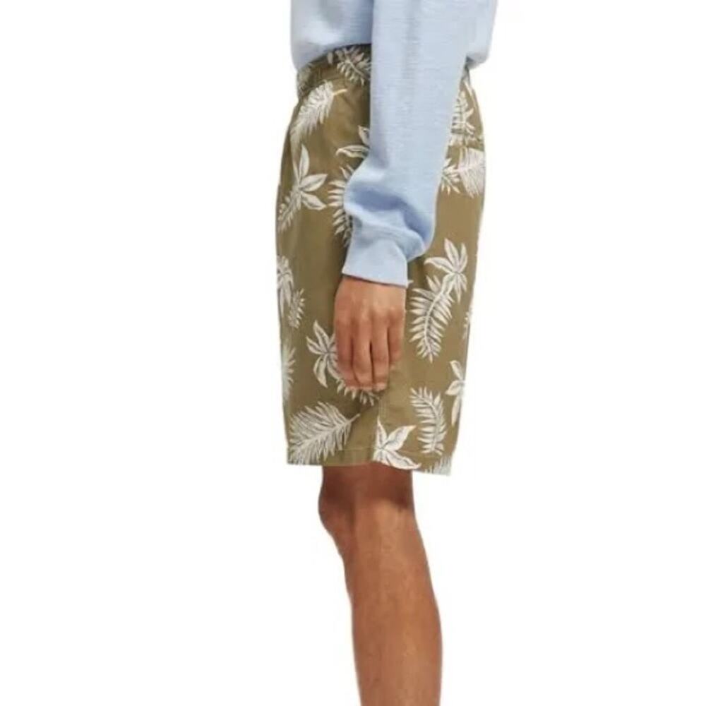 Scotch & Soda Men's Printed Poplin Bermuda Shorts Green Leaf Sz XL - Picture 3 of 10